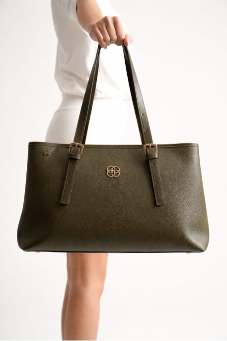 Alena Kadın Büyük Omuz ve Kol Çantası Haki-Günlük Kullanım