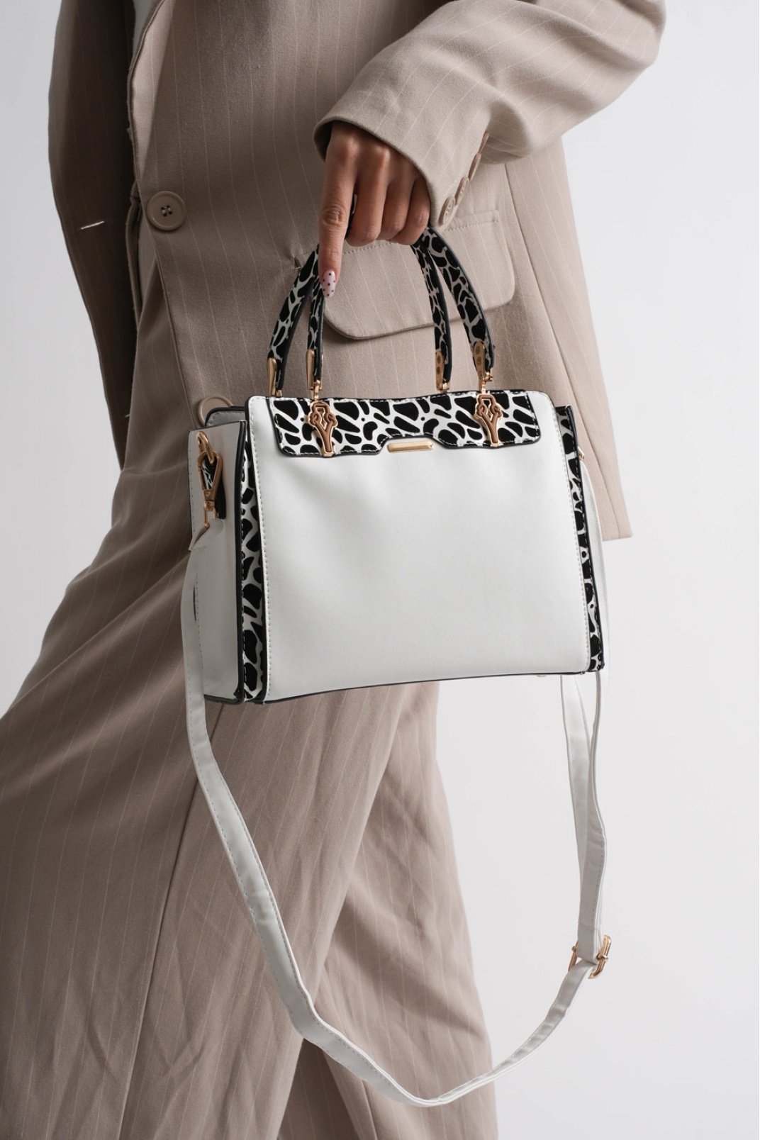 Alice Kadın Günlük Beyaz Desenli Çanta