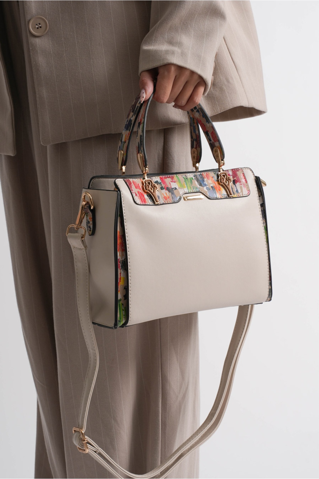 Alice Kadın Günlük Bej Desenli Çanta