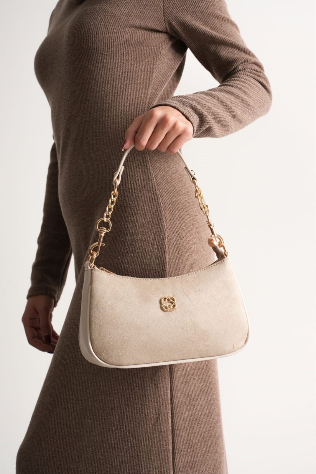 Kadın Günlük Süet Çanta Bej