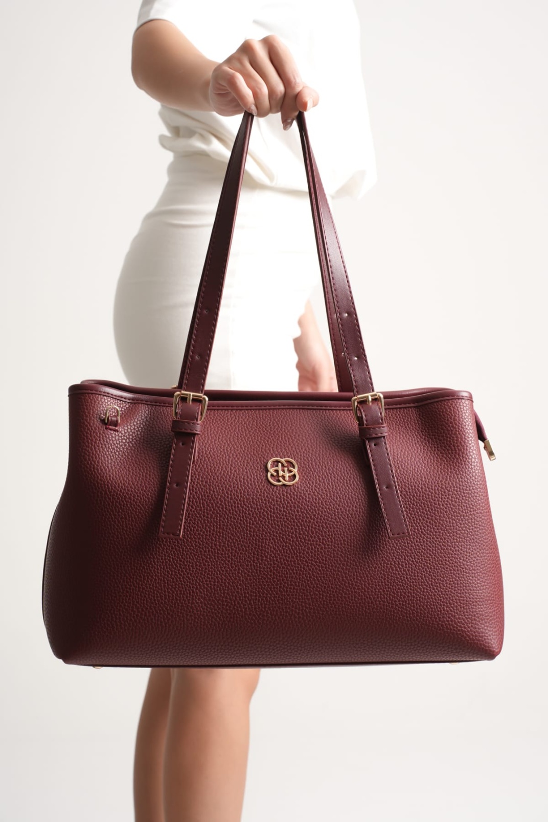 Alena Kadın Büyük Omuz ve Kol Çantası Bordo-Günlük Kullanım