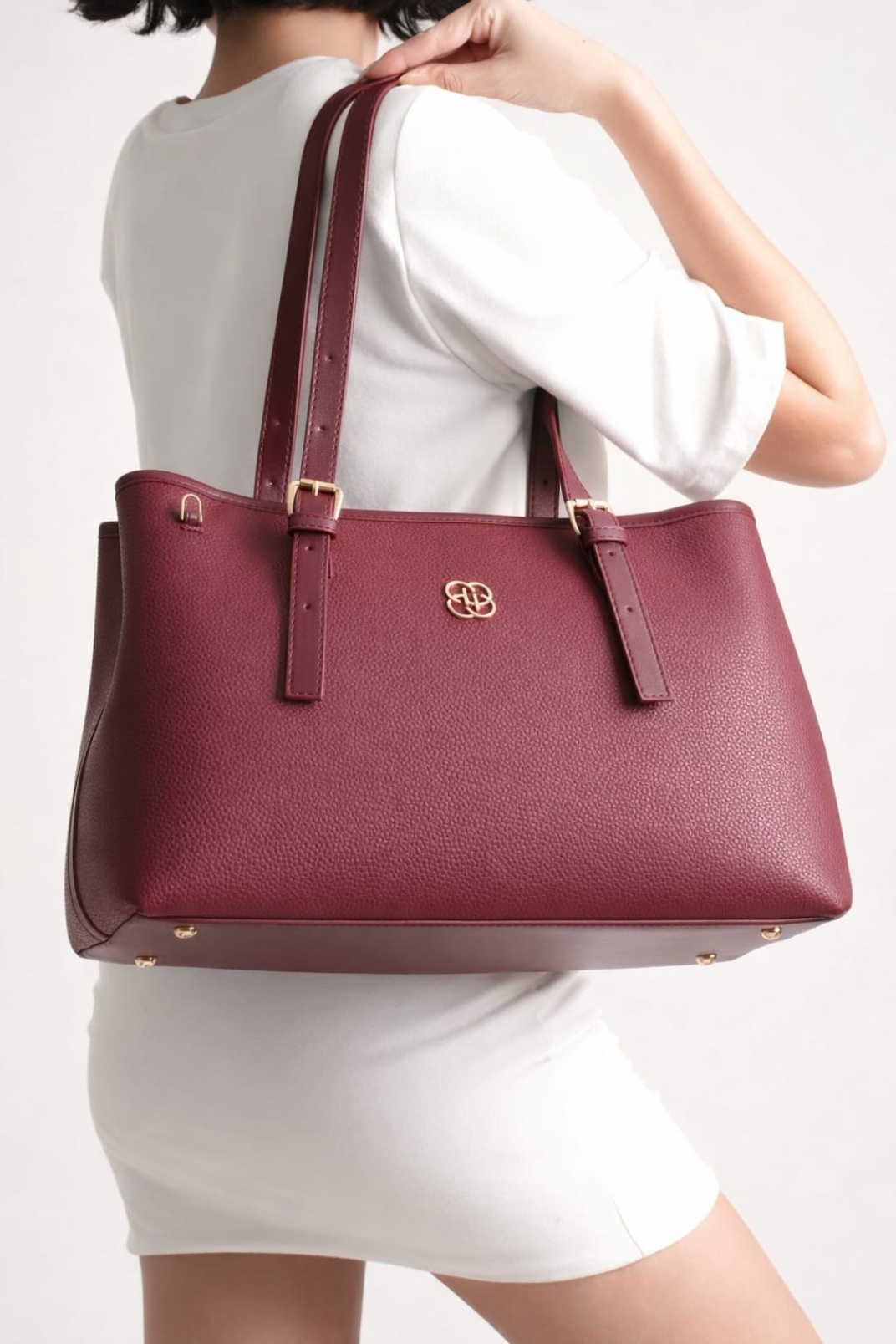 Alena Kadın Büyük Omuz ve Kol Çantası Bordo-Günlük Kullanım