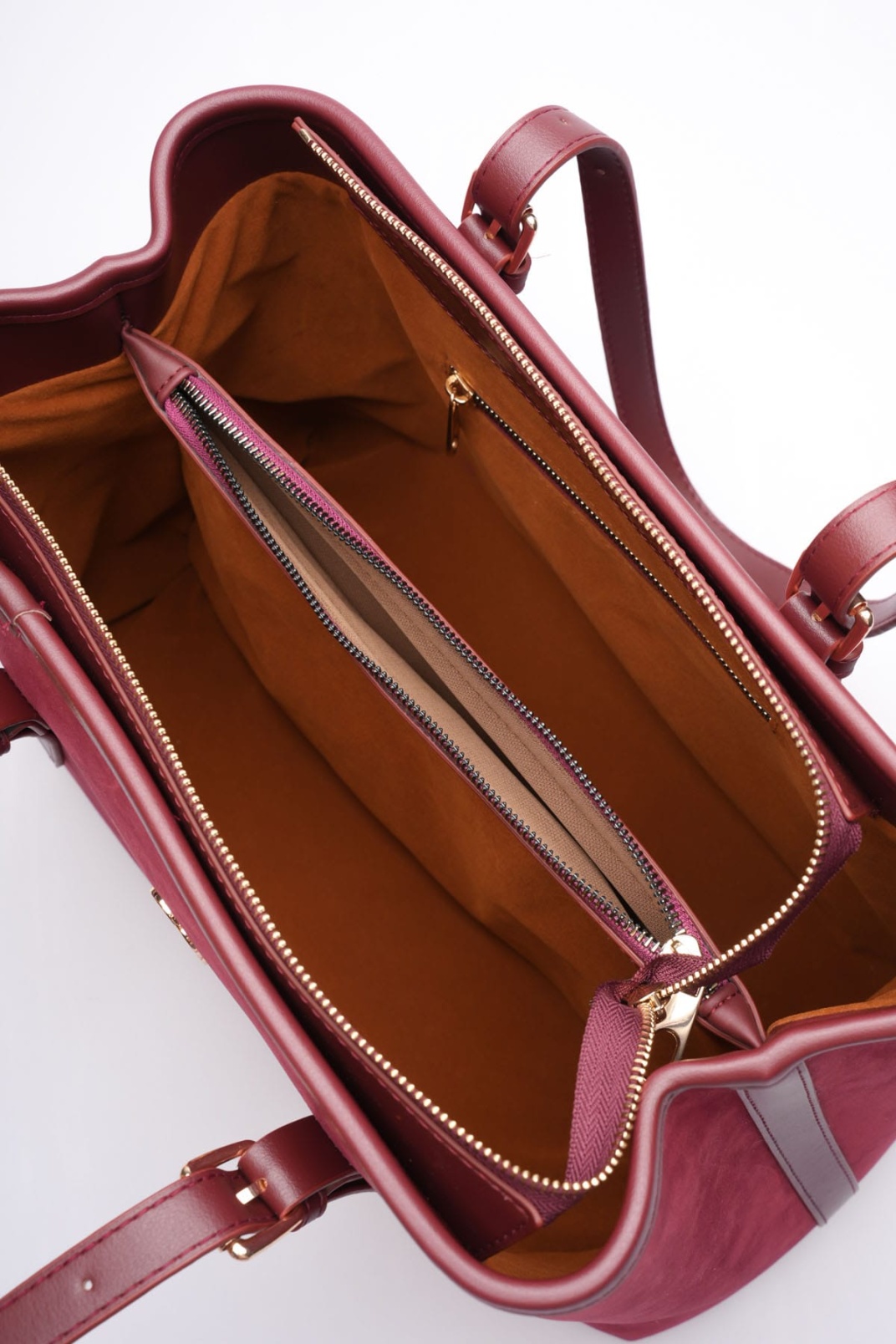 Alena Kadın Büyük Omuz ve Kol Çantası Bordo Süet-Günlük Kullanım