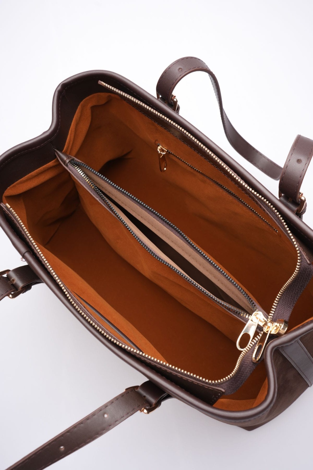 Alena Kadın Büyük Omuz ve Kol Çantası Kahve Süet-Günlük Kullanım