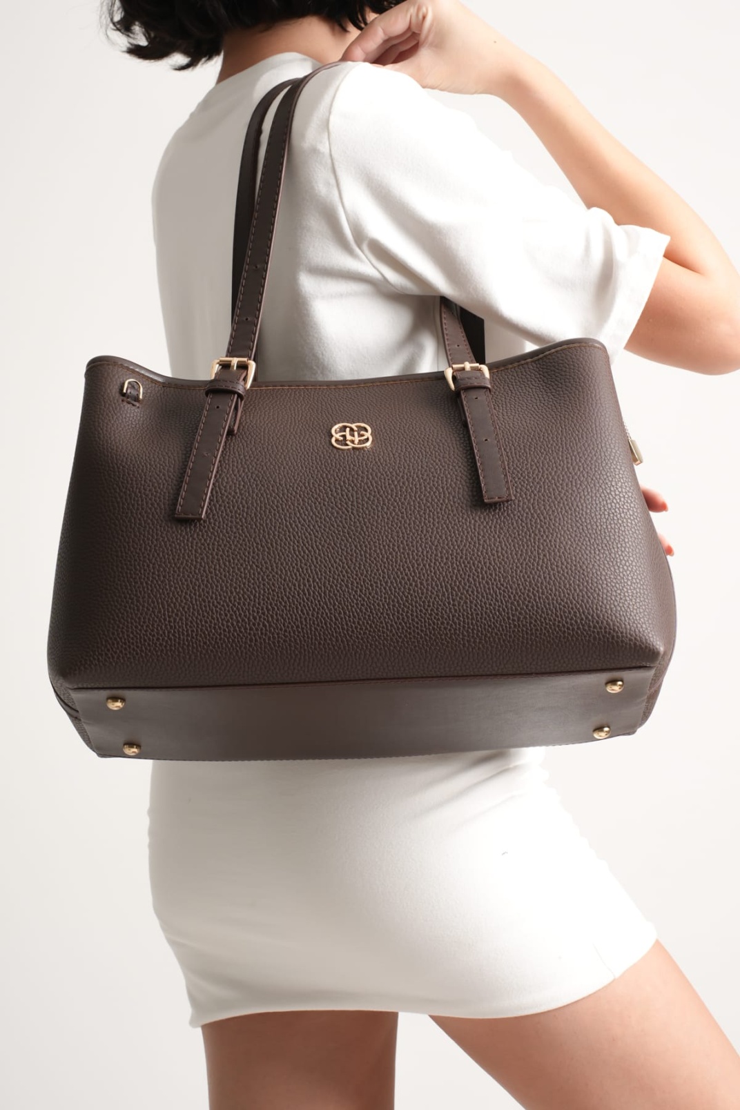 Alena Kadın Büyük Omuz ve Kol Çantası Kahve-Günlük Kullanım