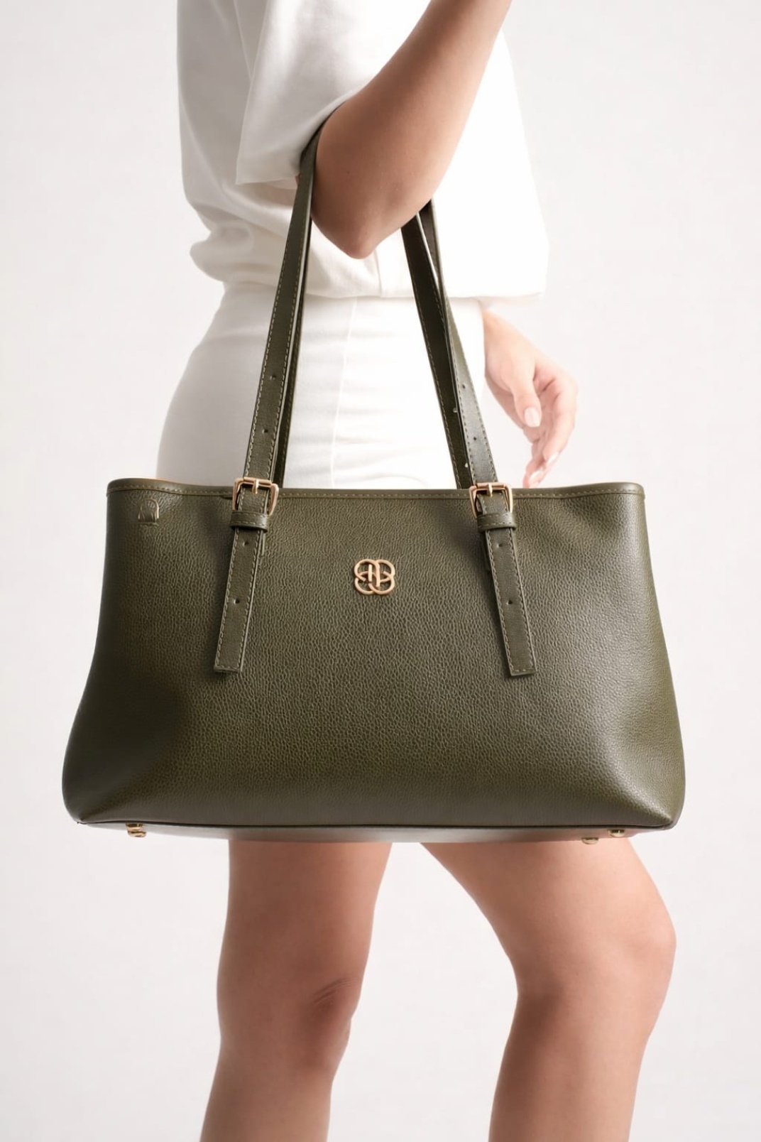 Alena Kadın Büyük Omuz ve Kol Çantası Haki-Günlük Kullanım