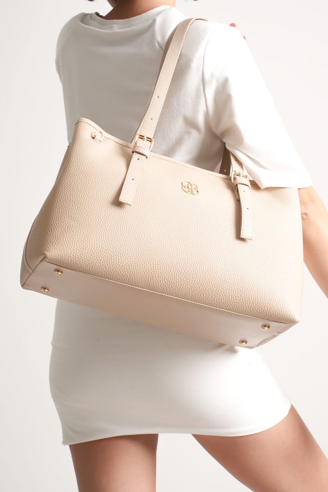 Alena Kadın Büyük Omuz ve Kol Çantası Nude-Günlük Kullanım