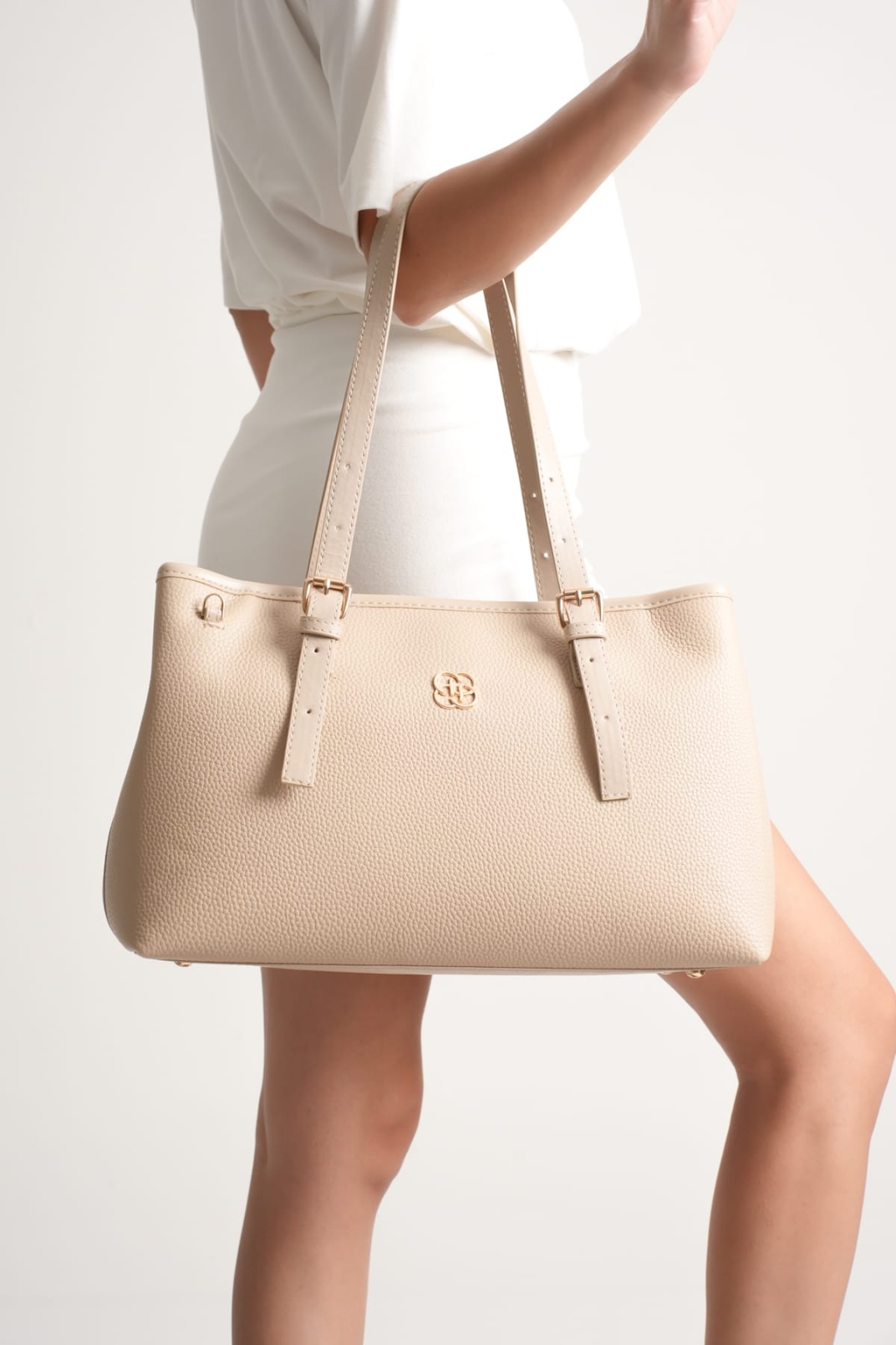 Alena Kadın Büyük Omuz ve Kol Çantası Nude-Günlük Kullanım