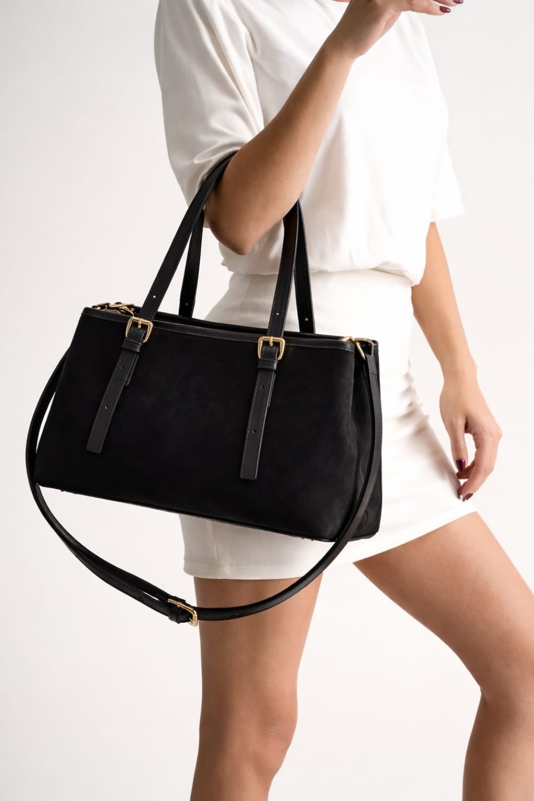 Milano Kadın Hakiki Deri Süet Günlük Omuz Çantası