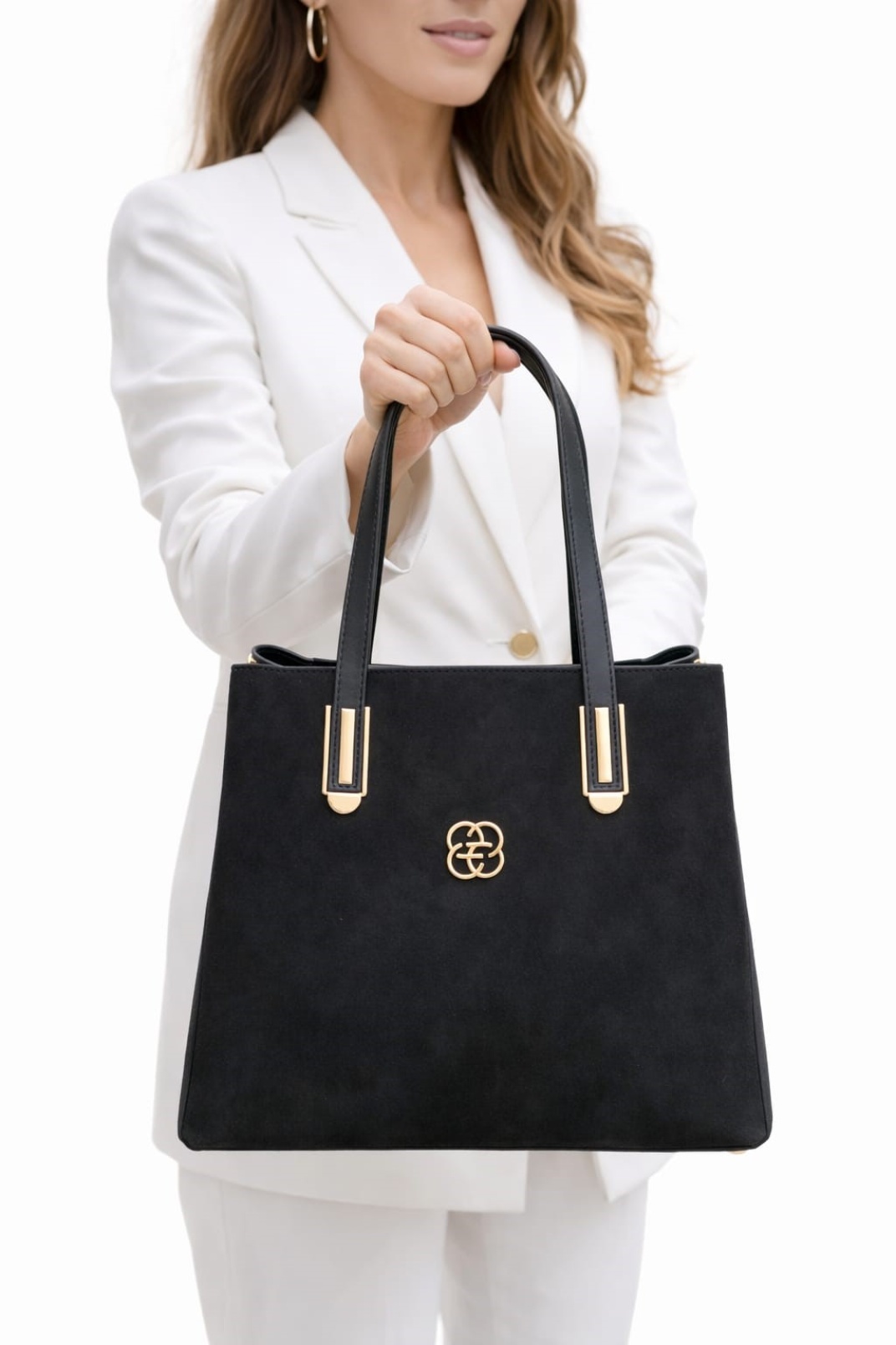 Celeste Kadın Günlük Siyah Süet Omuz ve Kol Çantası