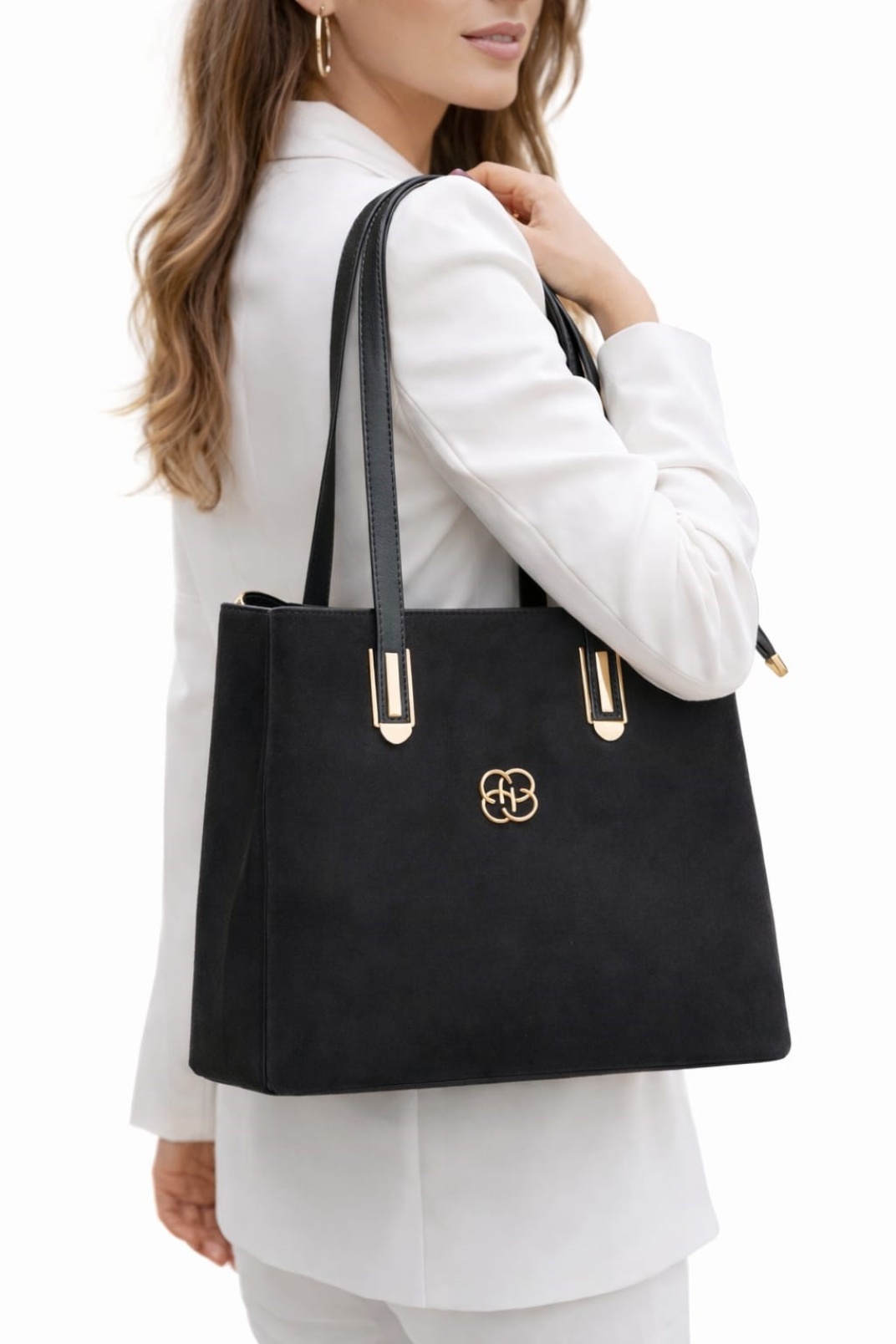 Celeste Kadın Günlük Siyah Süet Omuz ve Kol Çantası