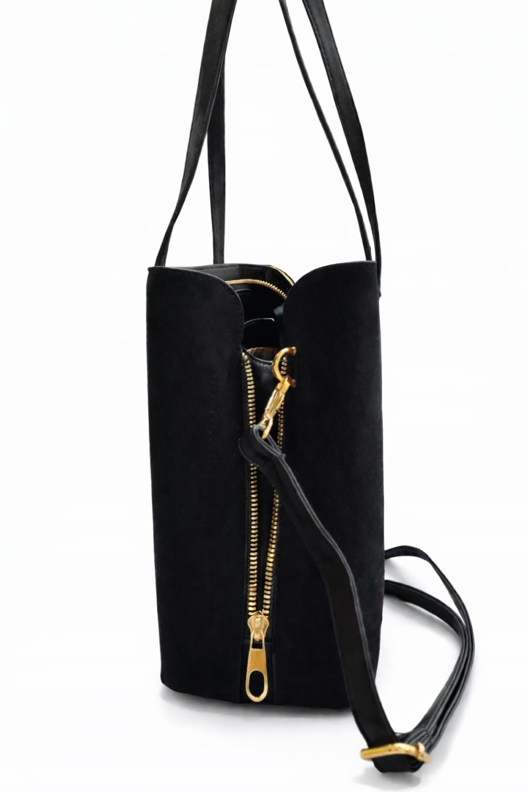 Celeste Kadın Günlük Siyah Süet Omuz ve Kol Çantası