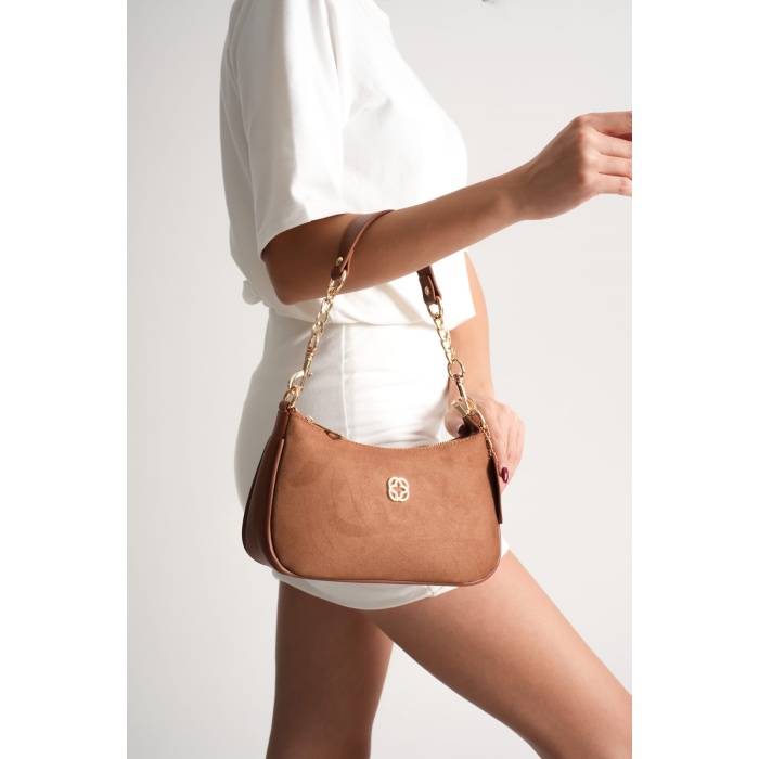 Kadın Günlük Süet Çanta Taba