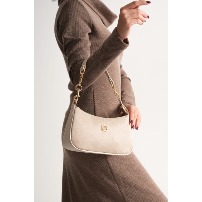 Kadın Günlük Süet Çanta Bej