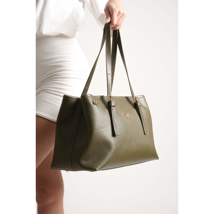 Alena Kadın Büyük Omuz ve Kol Çantası Haki-Günlük Kullanım