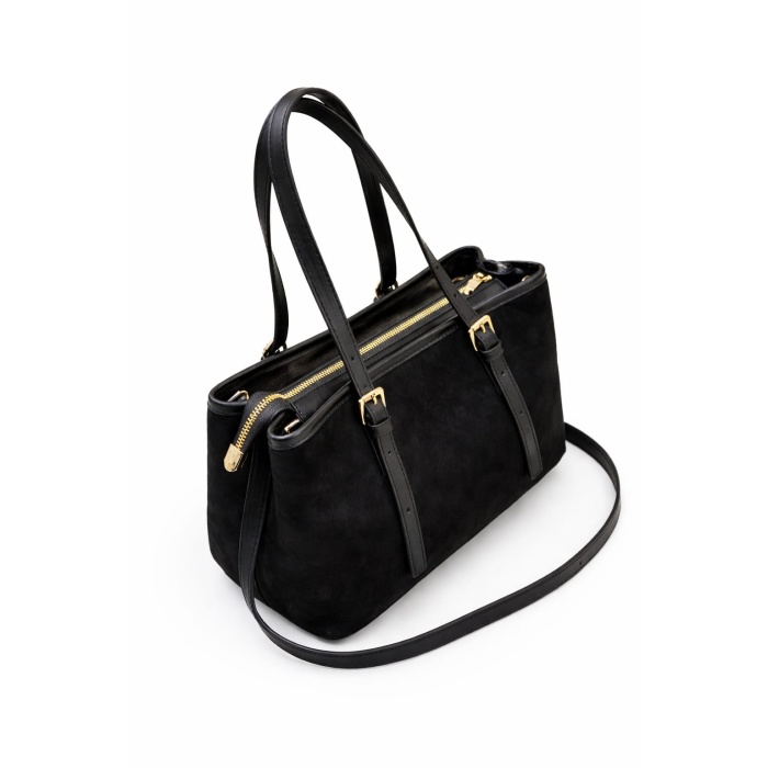 Milano Kadın Hakiki Deri Süet Günlük Omuz Çantası