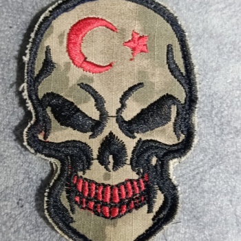 Kuru Kafalı Nakışlı Arma  Arkası Cırtlı