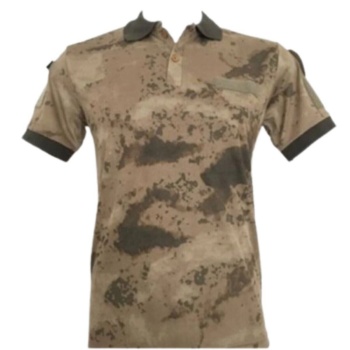 Kisa Kollu Kamuflaj Renkli T-shirt