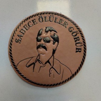 Hakiki Deri Üzüerine Pack İsleme Cırtlı Arma