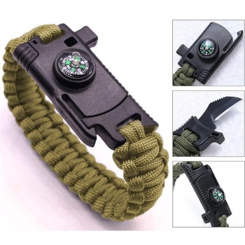 9595 Pusulalı &amp; Bıçaklı Paracord Bileklik Kum