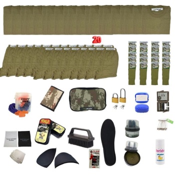 20li Askerlik Seti Tam 78 Parça Bedelli Asker Malzeme Ekonomik Paket Çorabı Fanilası Boxerı