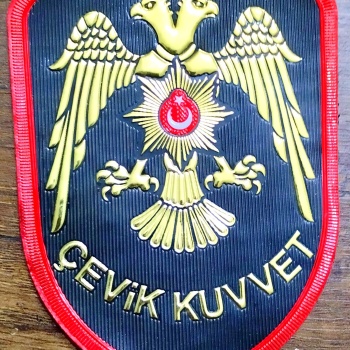 Çevik Kuvvet Arması Arkası Cırtlı Polis Akıncı Askeri Malzeme