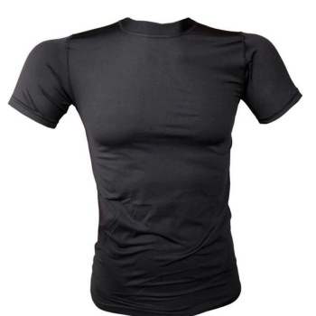 Erkek Askeri Termal Microfiber Kısa Kol Siyah Tişört