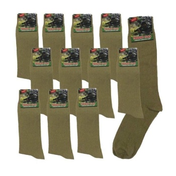 Askeri Likralı Çorap Nano Renk Haki // 6 Adet