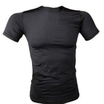 Askeri Malzeme Flaş Erkek Askeri Termal Microfiber Kısa Kol Siyah Tişört