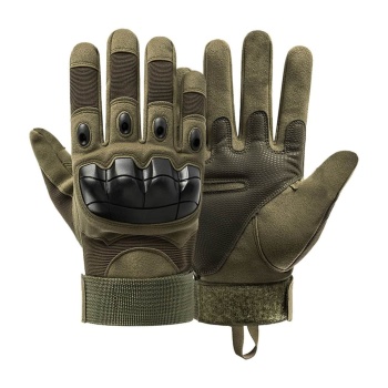 Bedenli Kemikli Uzun Motosiklet Taktik Eldiven – Haki