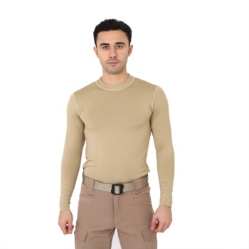 Uzun Kol Micro Spor Tişörtü – Bej