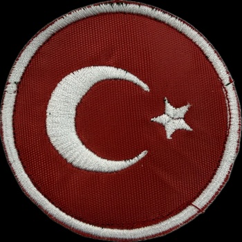 Yuvarlak Türk Bayrağı Patch