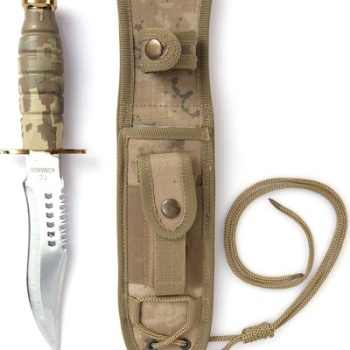 Askeri Kamuflaj Saplı Gri Kasatura – Komando Bıçağı