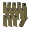 Askeri Likralı Çorap Nano Renk Haki // 6 Adet