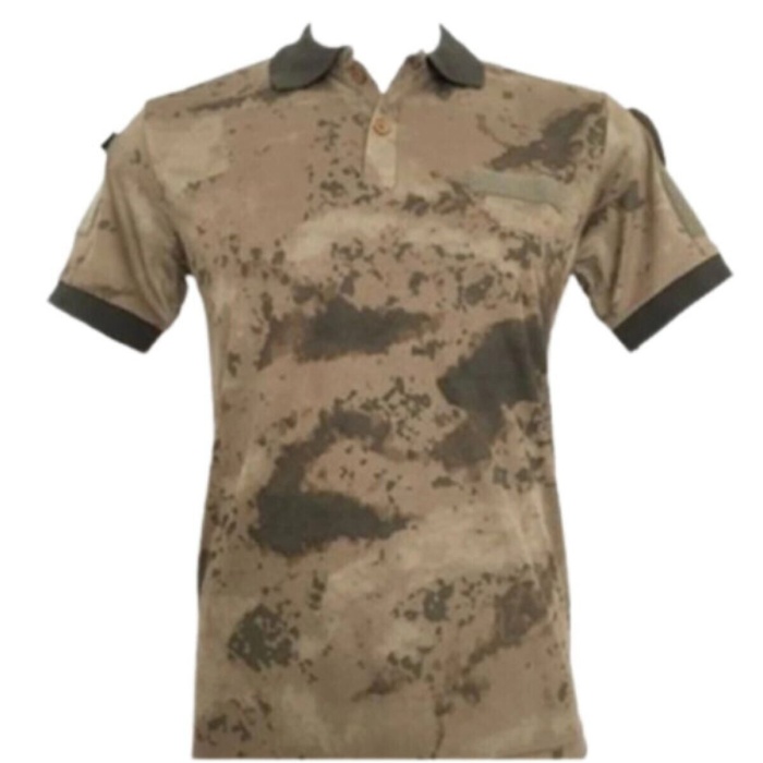 Kisa Kollu Kamuflaj Renkli T-shirt