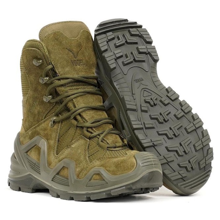 Guard X Fermuarsız Su Geçirmez Suet Deri Haki Asker Botu