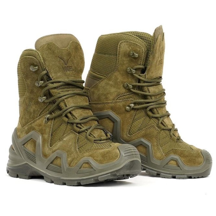 Guard X Fermuarsız Su Geçirmez Suet Deri Haki Asker Botu