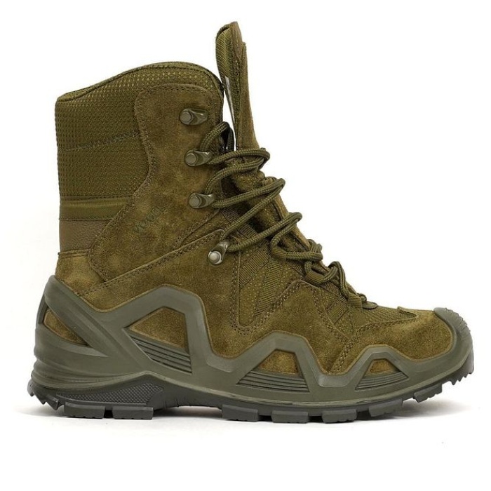 Guard X Fermuarsız Su Geçirmez Suet Deri Haki Asker Botu