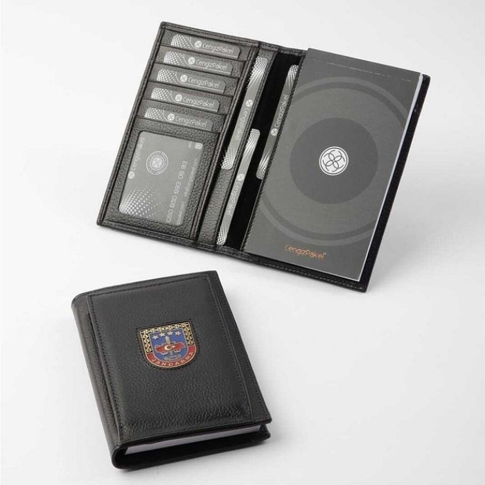 Jandarma Armalı Cüzdan &amp; Notluk Cengiz Pakel Hakiki Deri