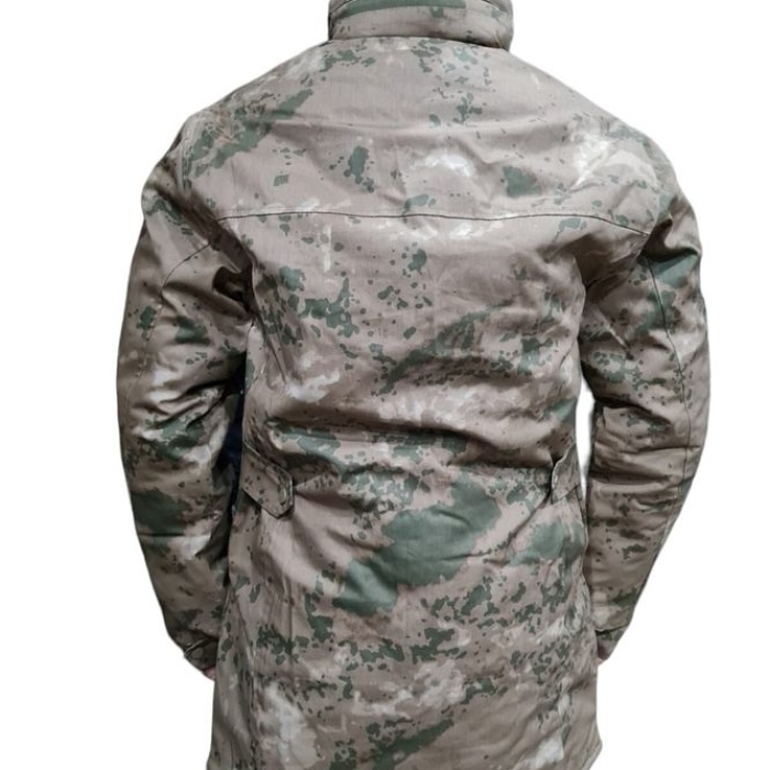 Jandarma Kamuflaj Parka Kışlık Mont Kapşonlu