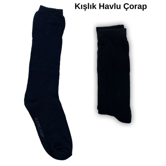 Tekli Askeri Kışlık Havlu Çorap