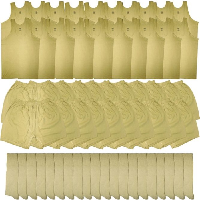 20li Nano Renk Askılı Atlet + Boxer Iç Çamaşırı +çorap Acemi,bedelli Askeri Malzeme Set