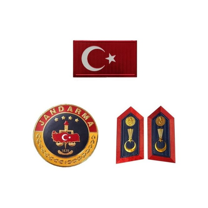 Jandarma Asayiş Uzman Çavuş Rütbe &amp; Bayrak &amp; Spolet &amp; Kol Arma