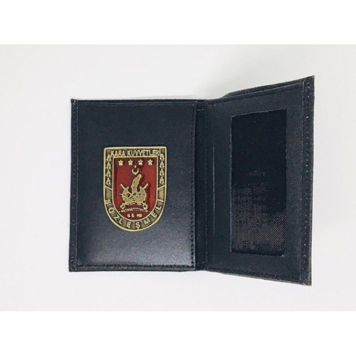 Kara Kuvvetleri Sözleşmeli Rozetli Hakiki Deri Cüzdan