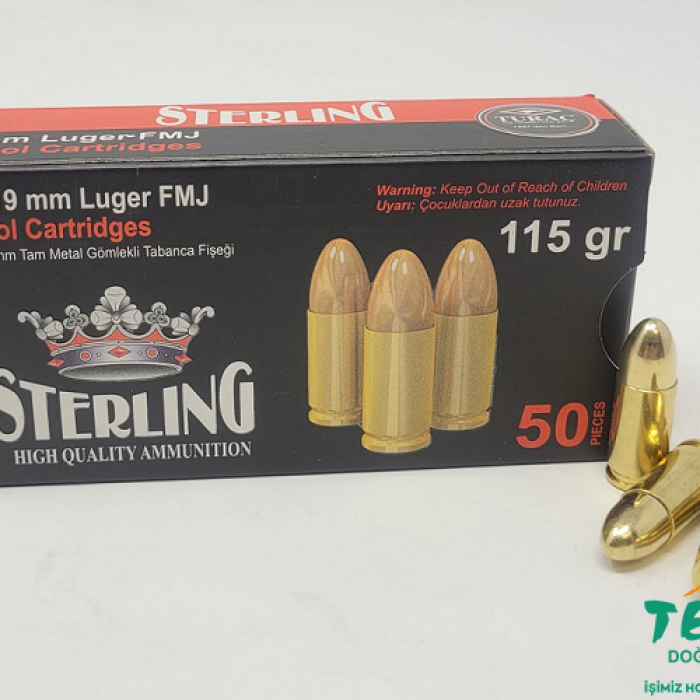 9X19 mm (Luger) Turaç-Sterling Fmj-115 Grn Tabanca Fişeği