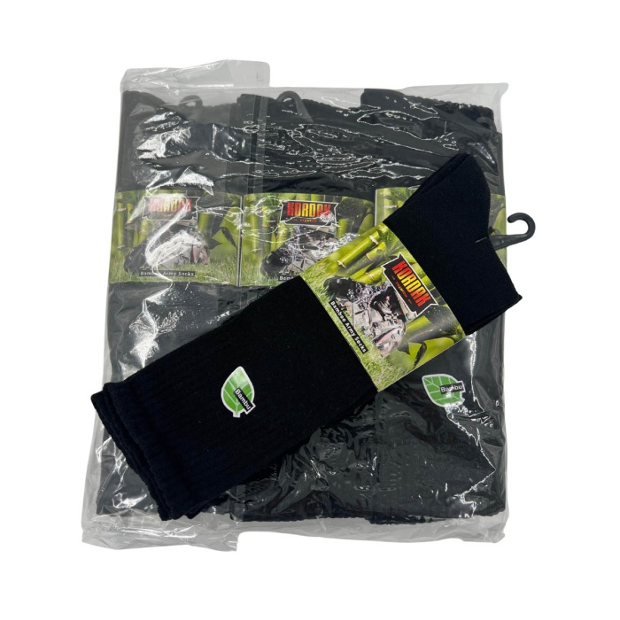 Siyah Kokulu Bambu Çorap – Siyah Uzun Asker Çorabı (12’li)