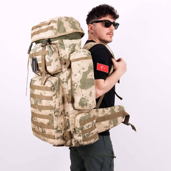110 Litre Askeri Dağcı Operasyon Sırt Çantası – Çöl Kamuflaj
