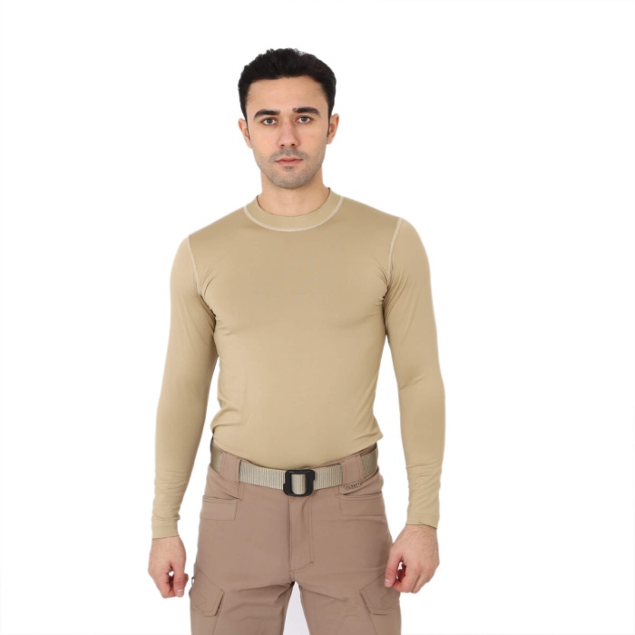 Uzun Kol Micro Spor Tişörtü – Bej