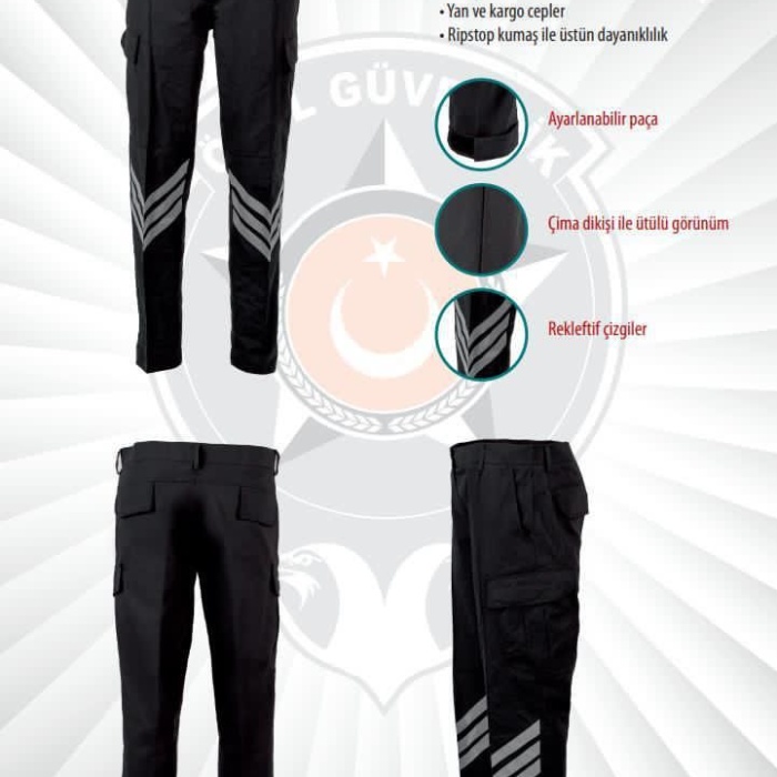 Özel Güvenlik Pantolonu Yeni Model Kargo Cepli Fosforlu Yeni Model