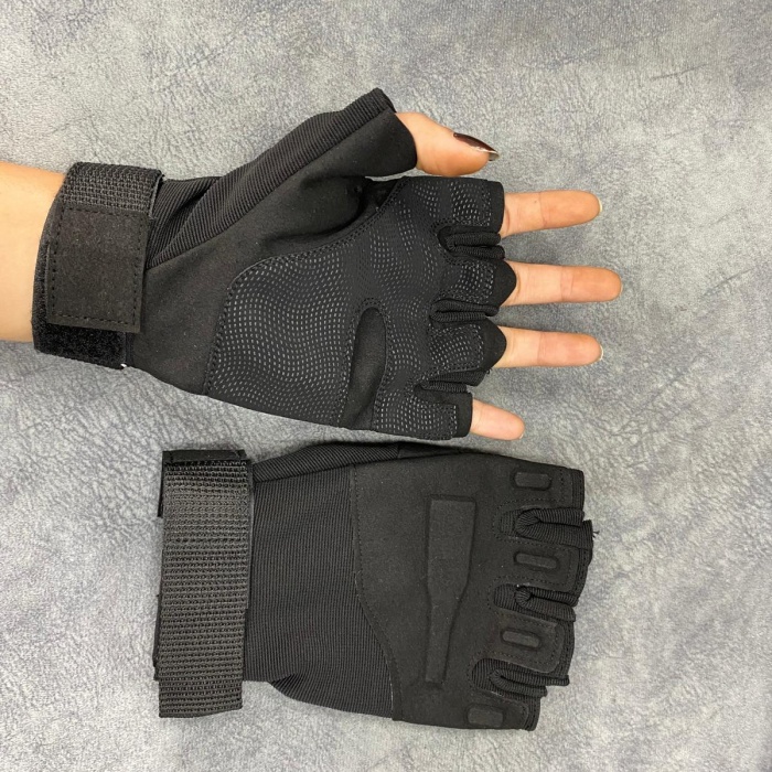 Siyah Kesik Parmak Taktik Eldiven